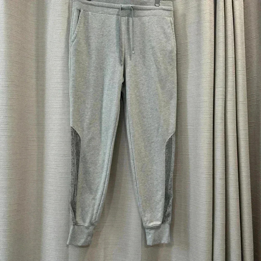 Lauren Ralph Lauren Gray Joggers Lace Inset women’s Size Medium